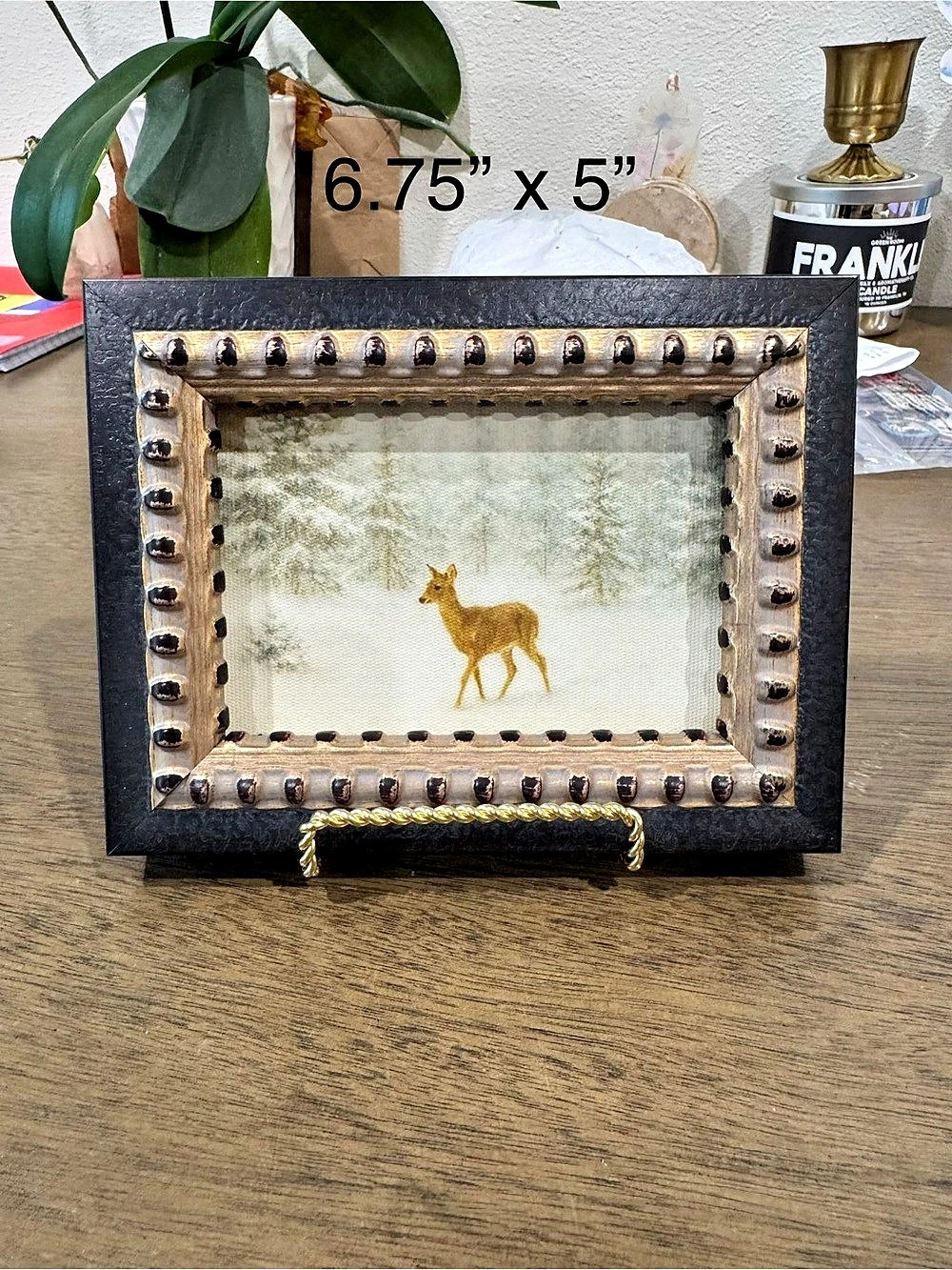 Winter Deer Christmas holiday canvas art print